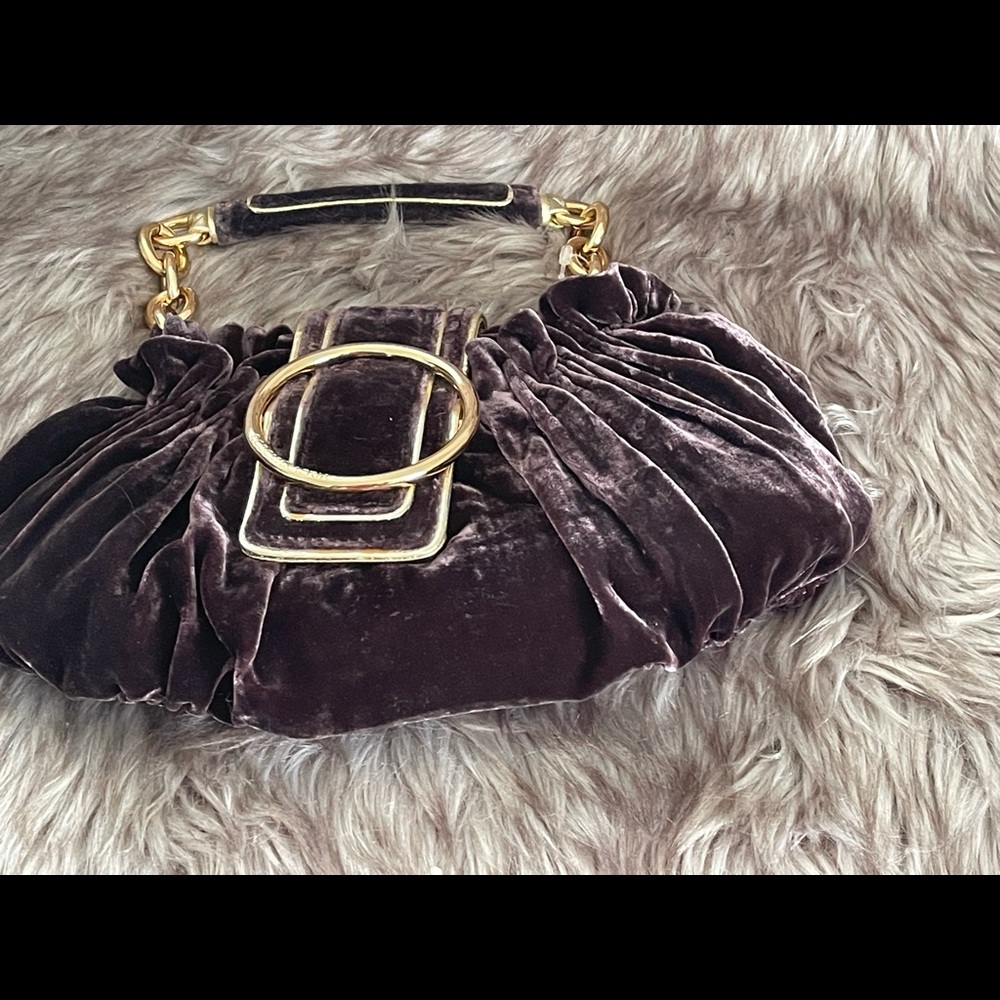 BCBGMaxAzria Velvet and Leather Handbag NWT - Picture 2 of 8
